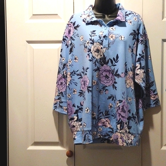 Vicki Wayne Floral Top 2X - Picture 1 of 7